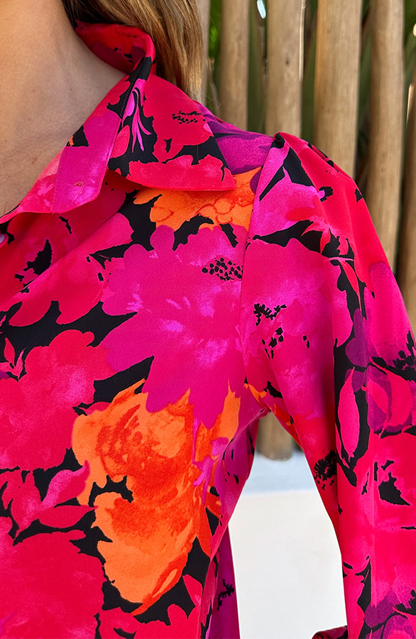 Floral Blouse Rood Roze – blouses, foto 5