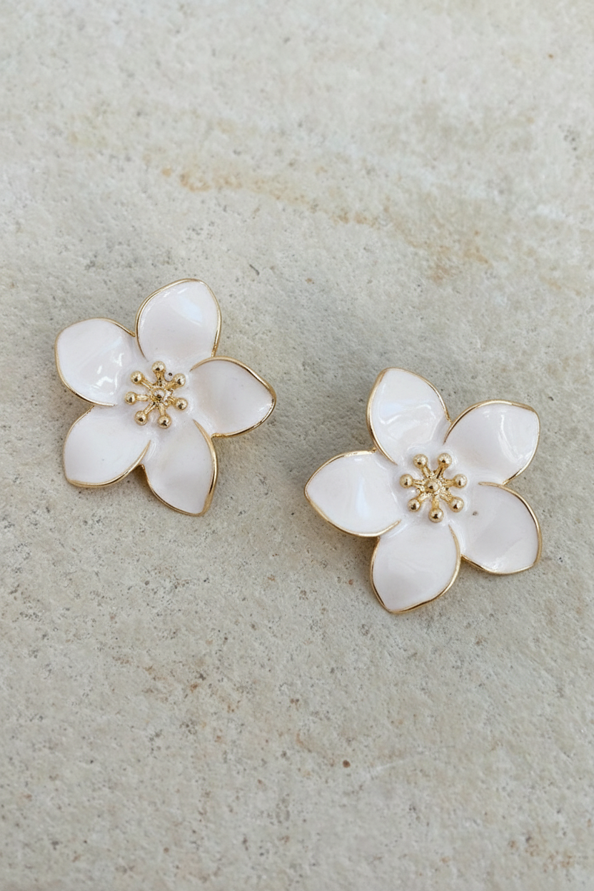 Flower Oorbellen Goud Parelmoer – alle accessoires