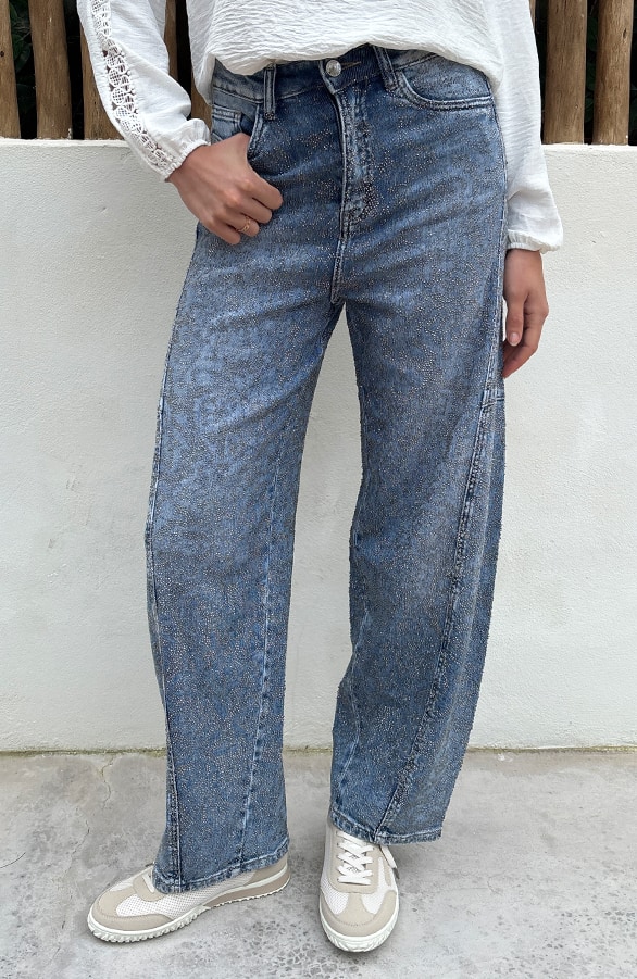 Glitter Stone Barrel Jeans – spijkerbroeken, foto 2