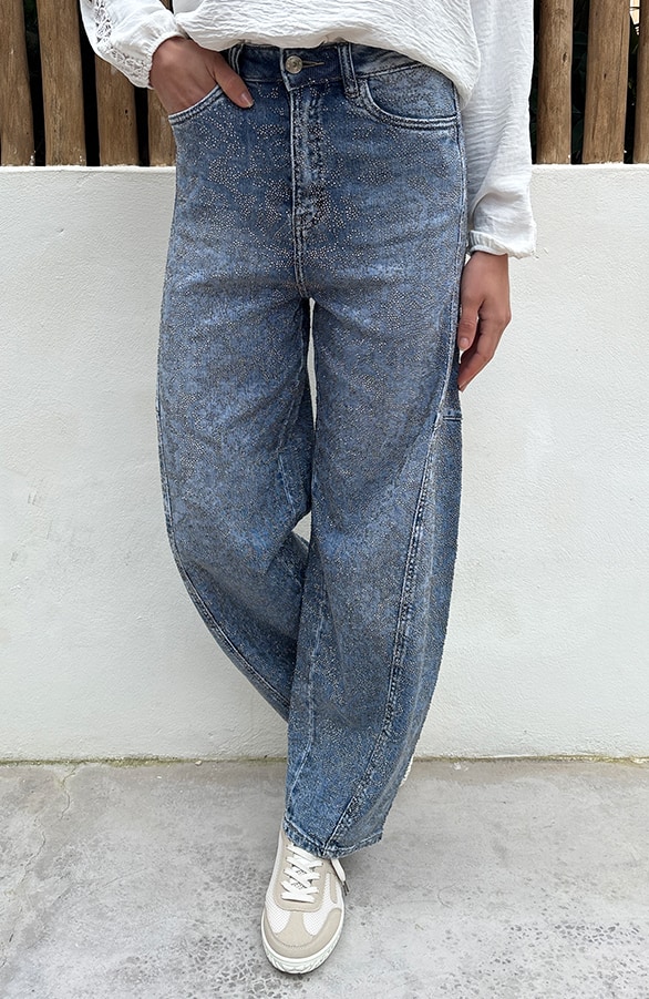 Glitter Stone Barrel Jeans – spijkerbroeken, foto 6
