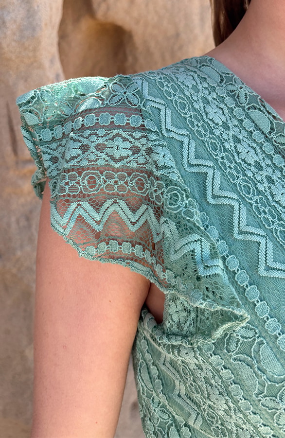 Kanten Jurk Deluxe Dust Mint – jurken, foto 4