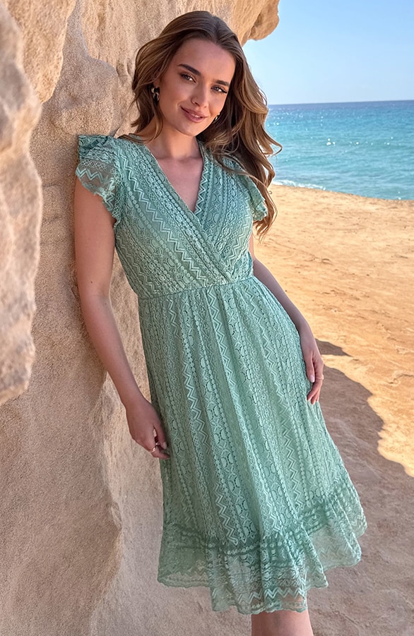 Kanten Jurk Deluxe Dust Mint – jurken, foto 2