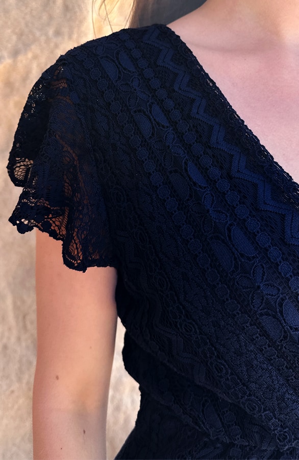 Kanten Jurk Deluxe Navy – jurken, foto 5