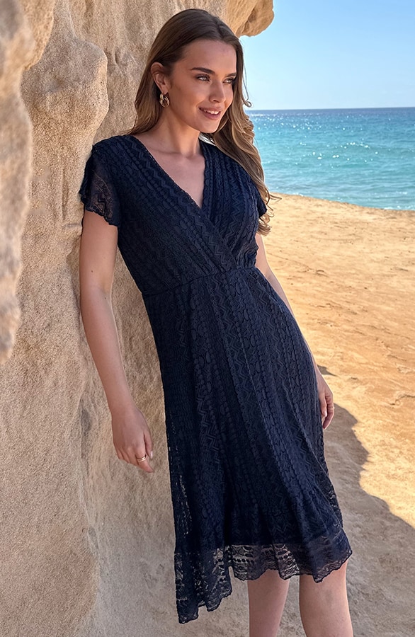 Kanten Jurk Deluxe Navy – jurken, foto 6