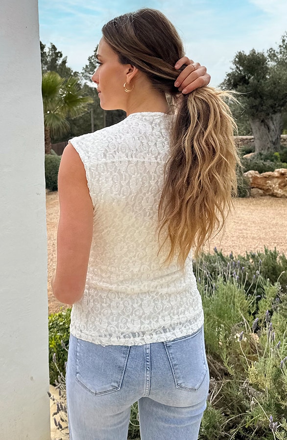 Lace Dames Top Ecru – tops, foto 4
