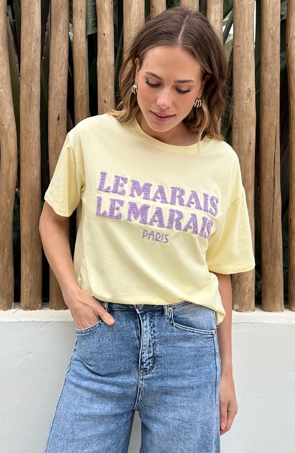 Le Marais T-Shirt Oversized Butter Yellow – tops, foto 7