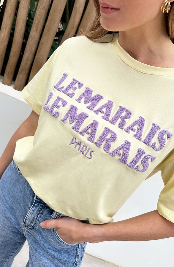 Le Marais T-Shirt Oversized Butter Yellow – tops, foto 5
