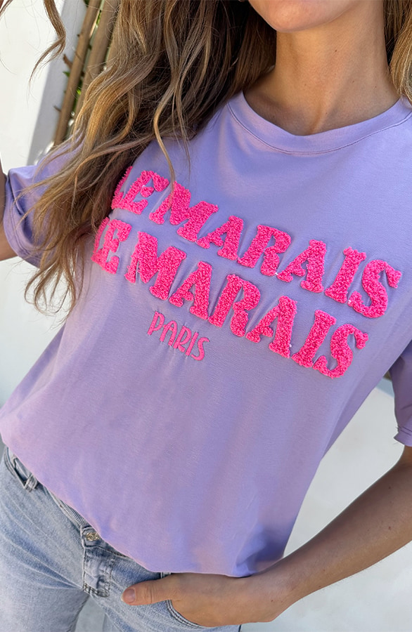 Le Marais T-Shirt Oversized Lila – tops, foto 5