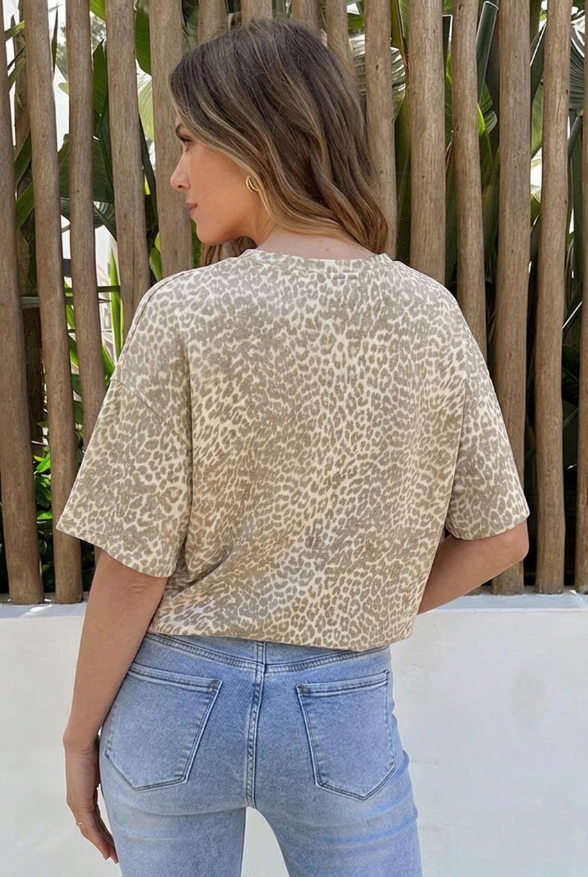 Leopard Top Oversized Katoen Bisous – tops, foto 3