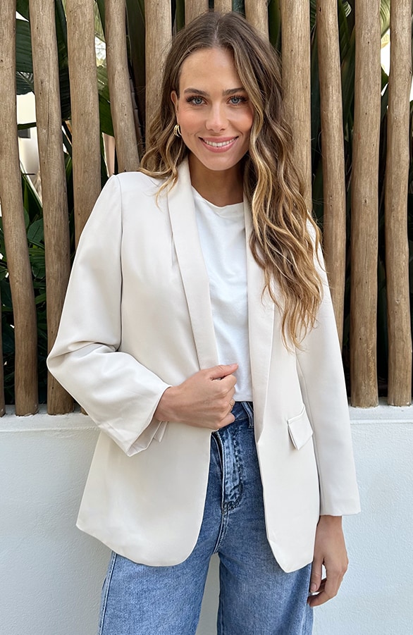 Limited Blazer Longsleeve Beige – jassen, foto 4