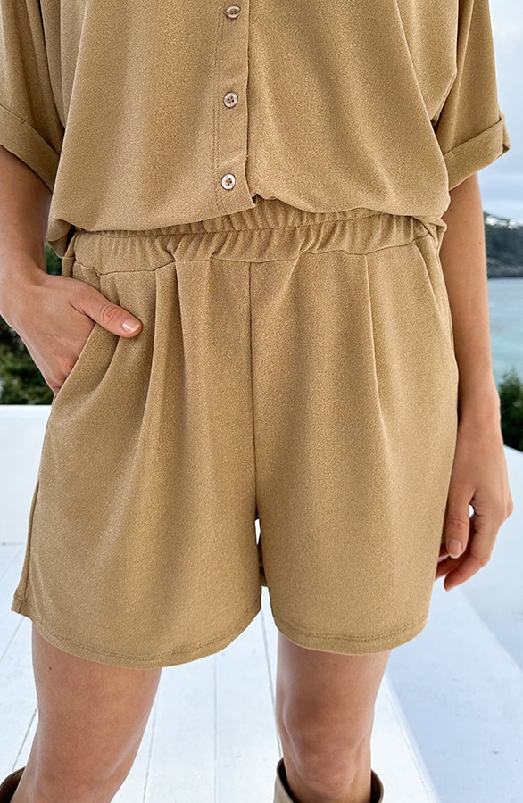 Lurex Viscose Short Goud – shorts