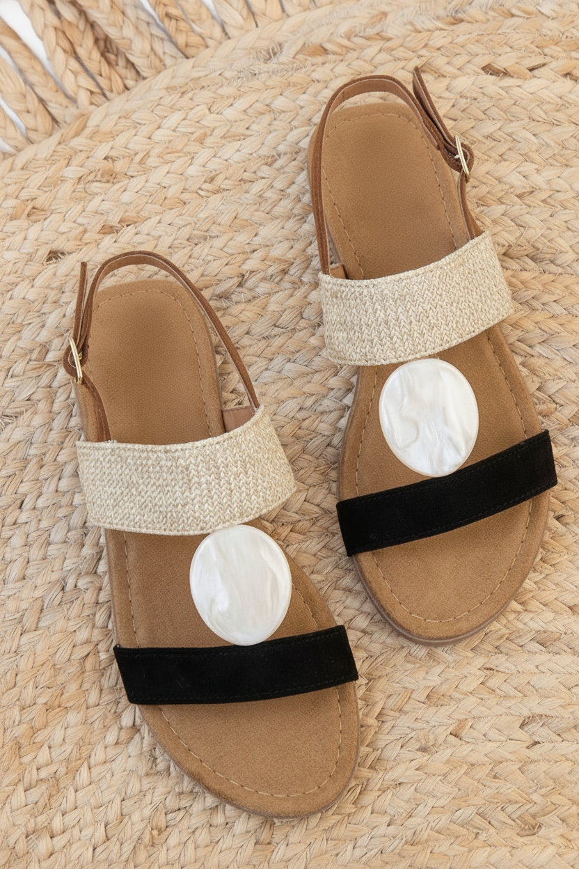 Luxe Detailed Sandaal Zwart – alle schoenen