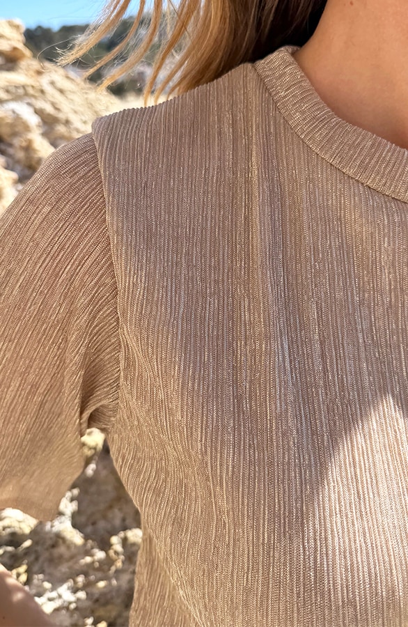 Mesh Lurex T-Shirt Gold, Tops, Foto 4