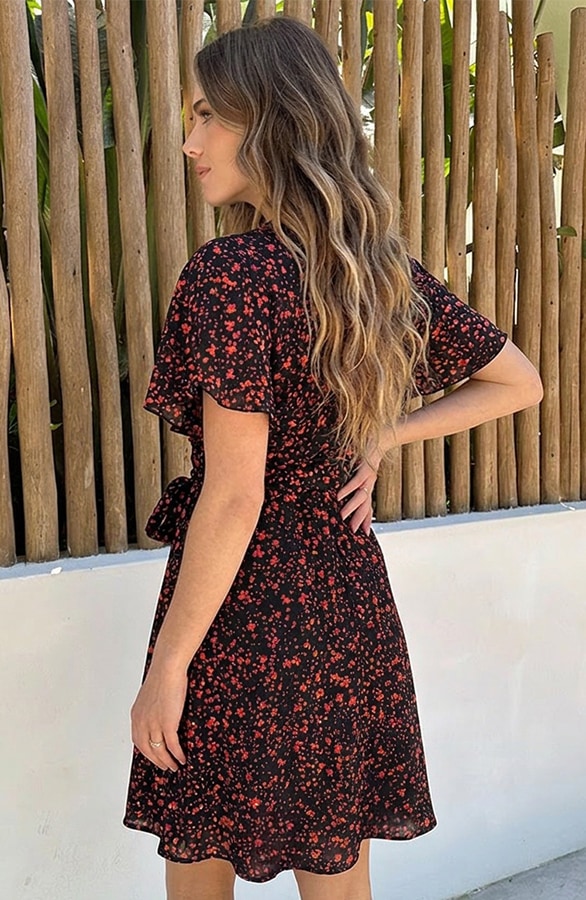 Most Needed Dress Print Zwart Koraal – jurken, foto 3