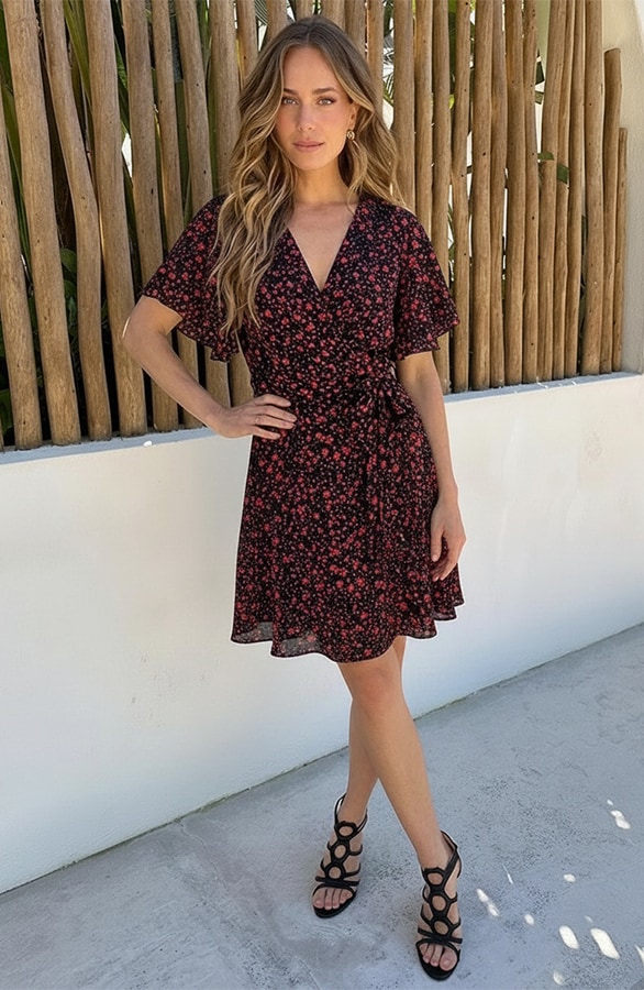 Most Needed Dress Print Zwart Koraal – jurken, foto 4