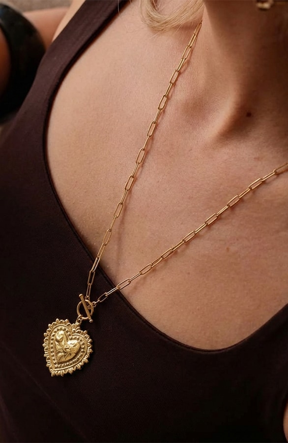 Necklace Heart Long Gold – alle accessoires