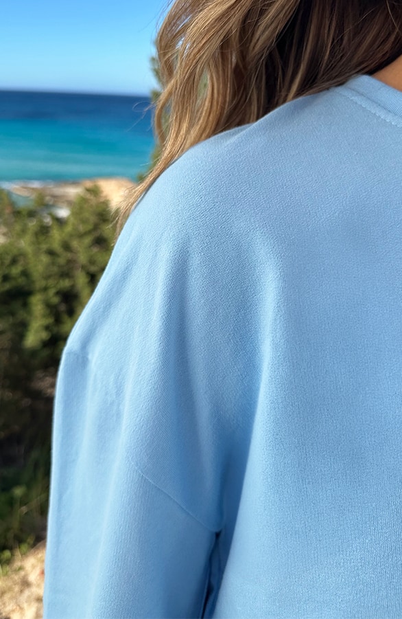 Oversized Longsleeve Katoen Baby Blue – tops, foto 4