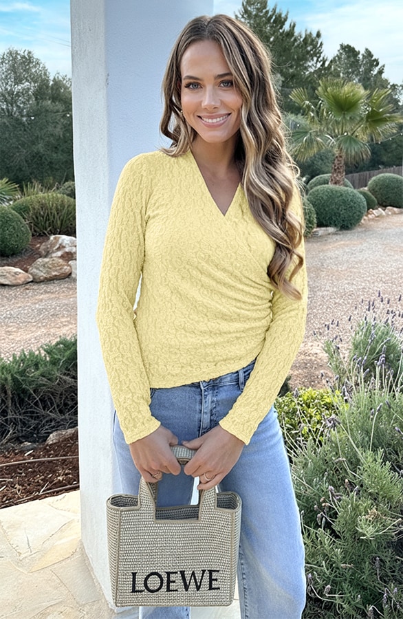 Overslag Lace Top Asymmetric Butter Yellow – tops