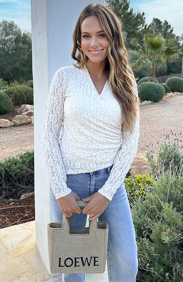 Overslag Lace Top Asymmetric Ecru – tops, foto 6