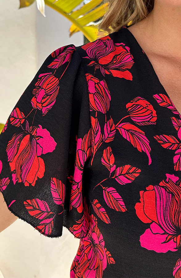 Playsuit Bloemen Sunset Zwart – jumpsuits en playsuits, foto 5