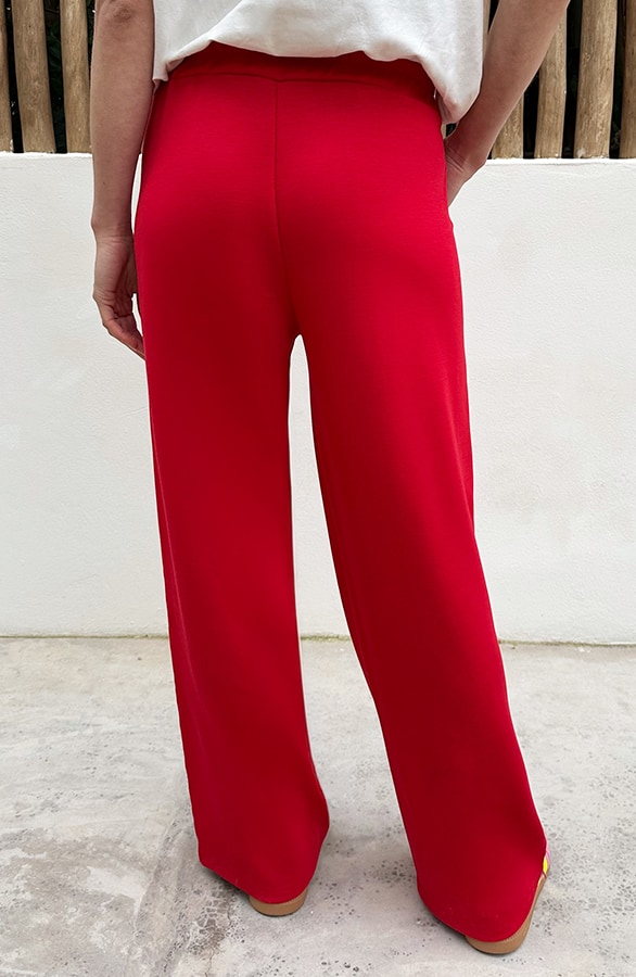 Wide Leg Bies Broek Rood Fuchsia – broeken, foto 4