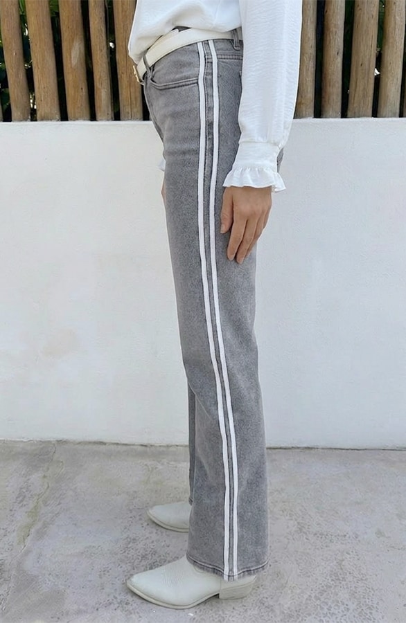 Wide Leg Jeans Bies Grey Stretch FMH – spijkerbroeken, foto 2