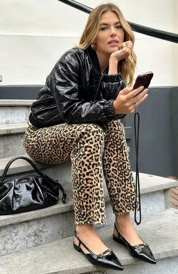 Wide Leg Jeans Leopard Stretch FMH, Foto 6