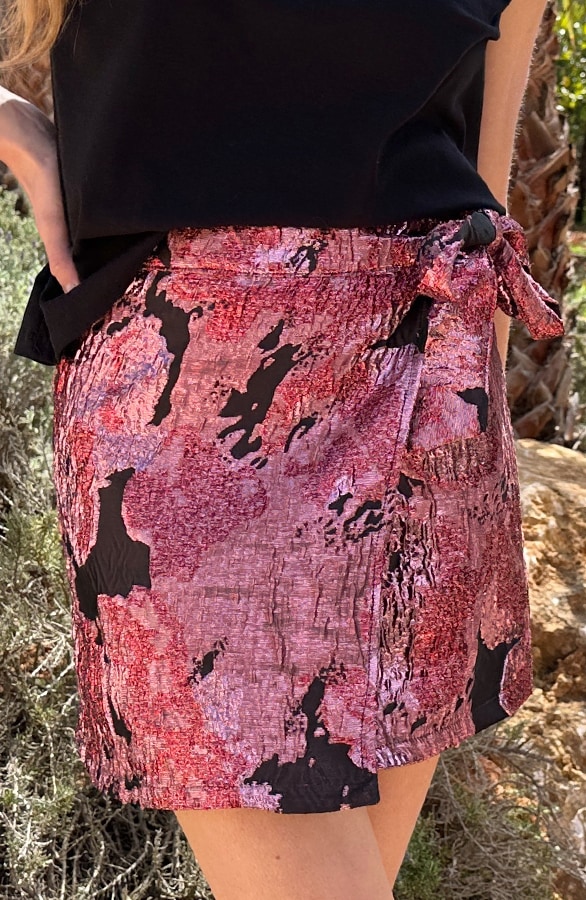 Wrap Skirt Jacquard Roze – rokken, foto 6