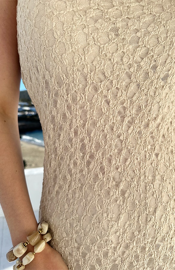 Bodycon Jurk Met Kant Beige – jurken, foto 4