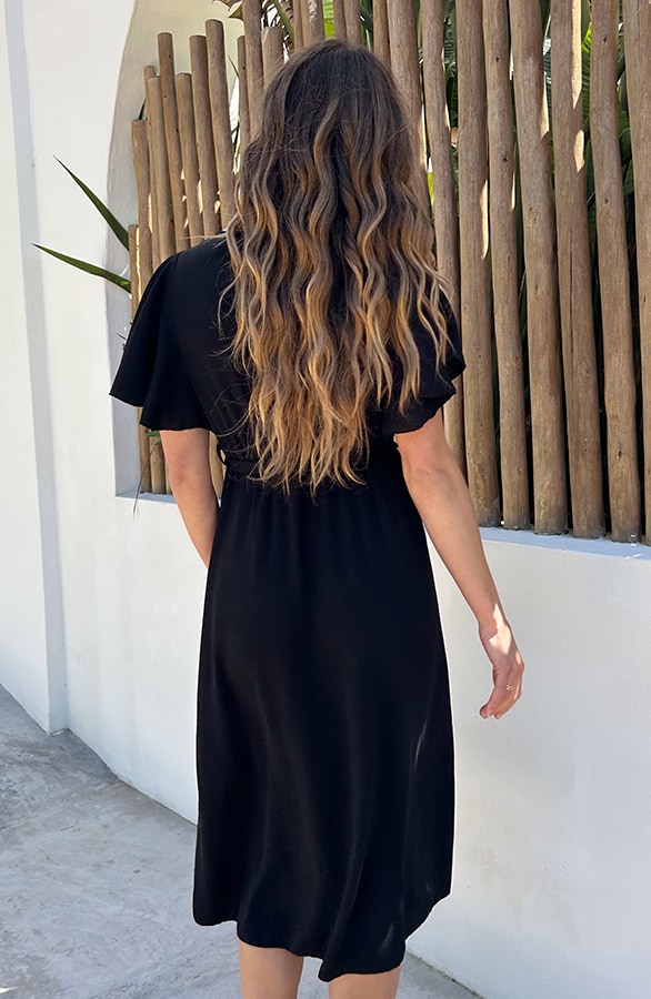 Florence Midi Jurk Zwart 2.0 – jurken, foto 4