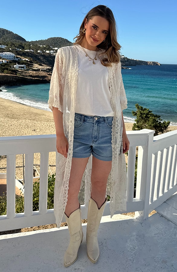 Kanten Kimono Ecru – vesten, foto 6