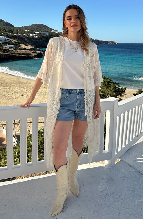 Kanten Kimono Ecru – vesten, foto 7