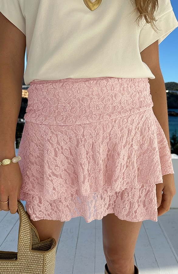 Lace Skort Smocked Baby Roze – shorts