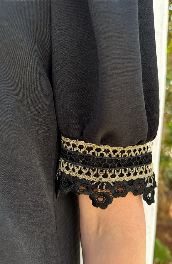 Limited Tuniek Golden Sleeve Zwart – jurken, foto 5