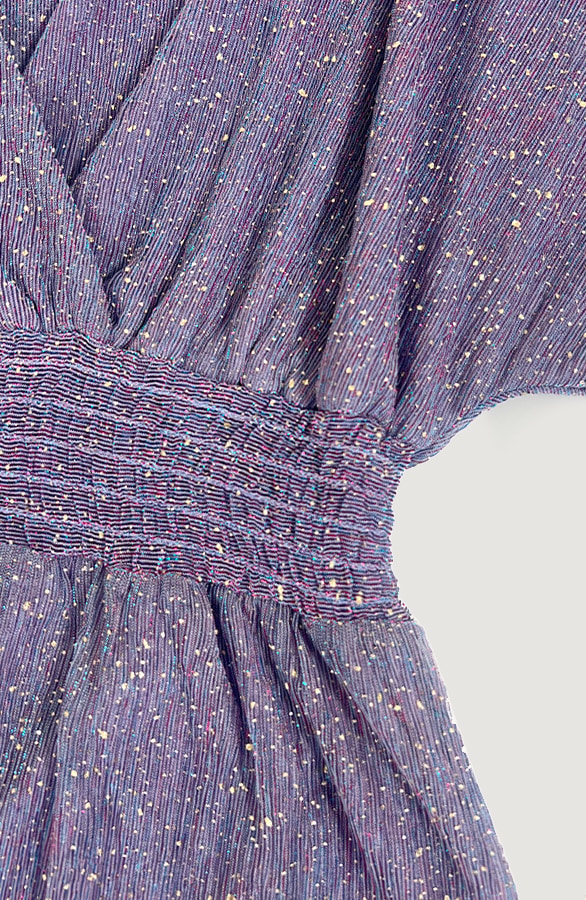 Luxe Lurex V-hals Jurk Paars – jurken, foto 6