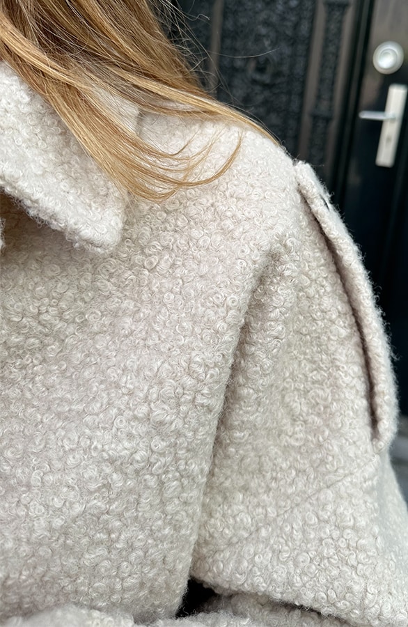Oversized Boucle Jacket Met Rits Beige – jassen, foto 8