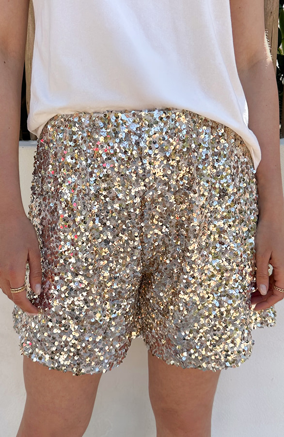 Pailletten Loose Fit Short Goud – shorts