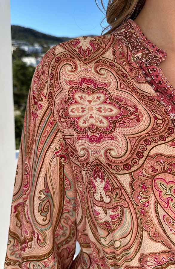 Paisley Jurk Viscose Pink – jurken, foto 5