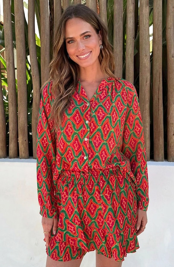 Viscose Blouse Met Print Tricolore – blouses