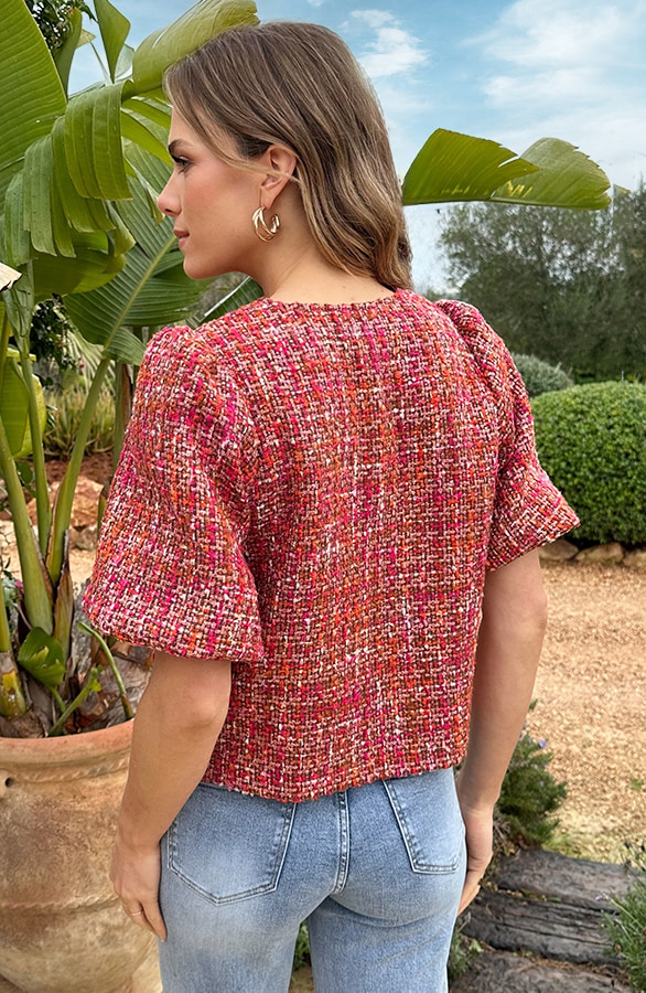 Premium Puffärmel Jacke Tweed Multicolor, Mäntel, Foto 3