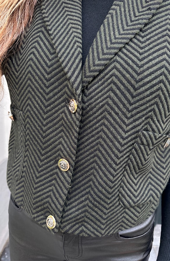 Boucle Gilet Zigzag Army – gilets, foto 7