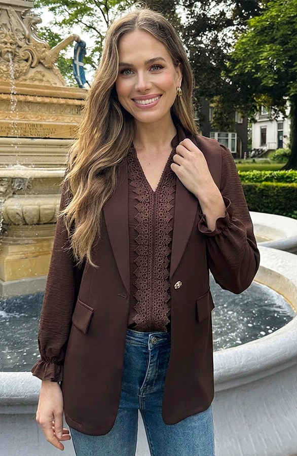 Elegant Blazer Gilet Choco – vesten