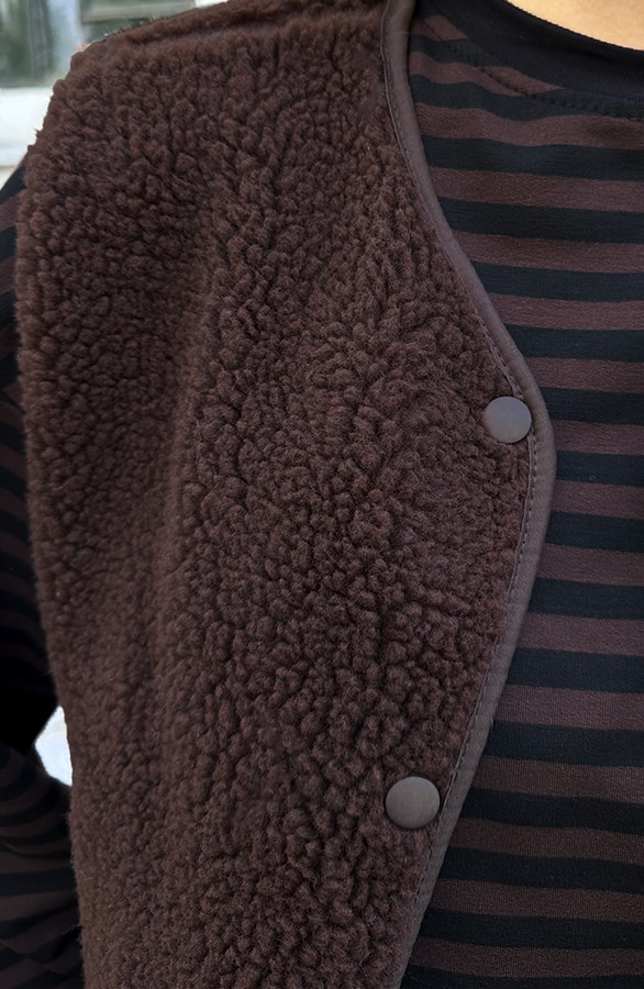 Italian Teddy Gilet Pocket Choco – gilets, foto 7