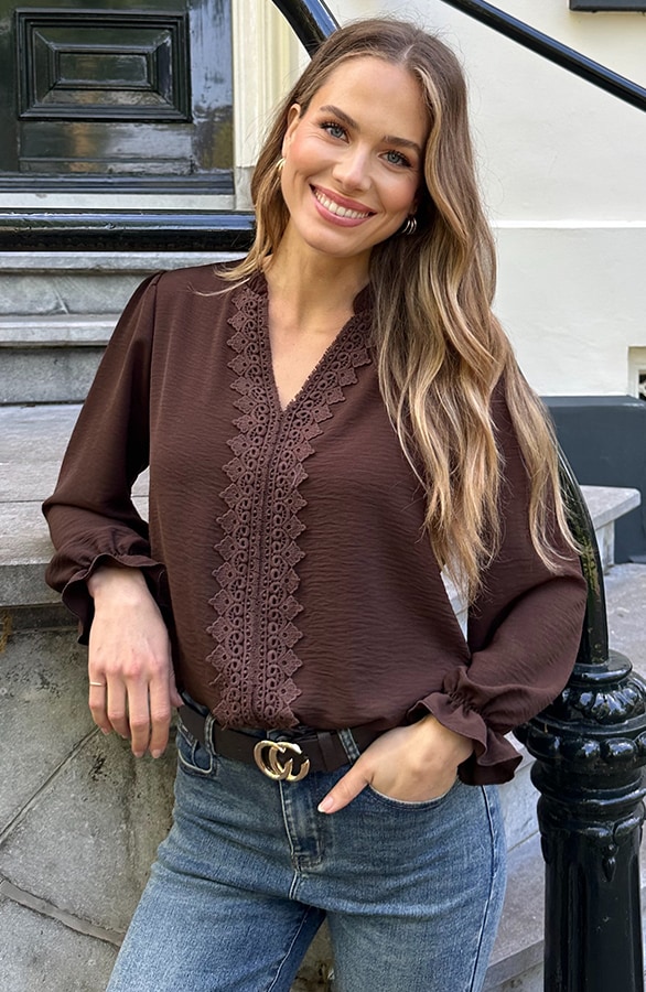 Kanten Boho Blouse Choco – blouses