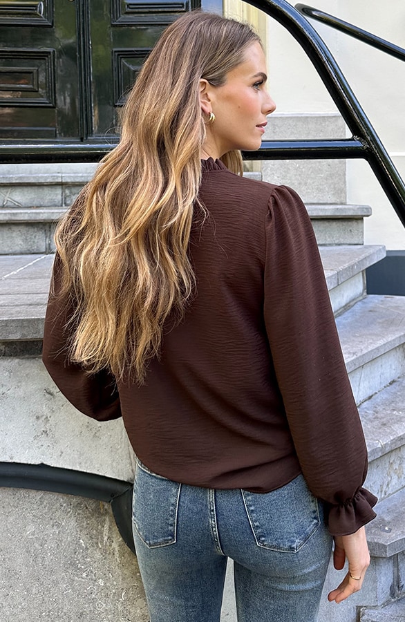 Kanten Boho Blouse Choco – blouses, foto 5