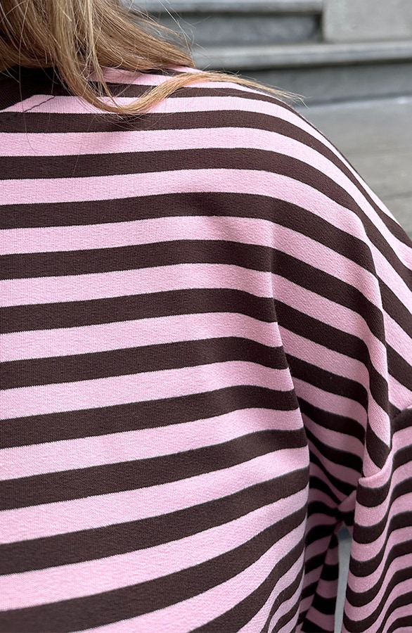 Oversized Streifen Top Baumwolle Choco Rosa, Tops, Foto 6