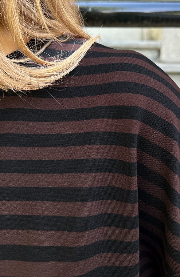 Oversized Streifen Top Baumwolle Choco Schwarz, Tops, Foto 6