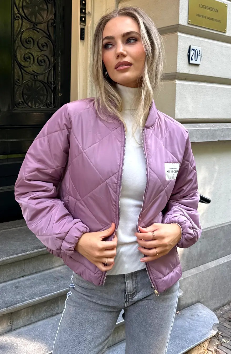 Classic Bomber Jacket Muse Club Mauve – jassen, foto 5