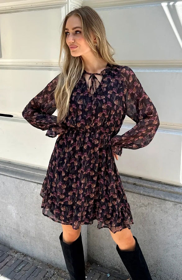 Floral Luxury Jurk Black – jurken, foto 3