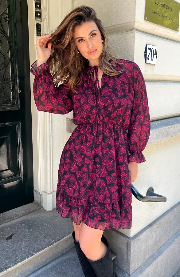 Floral Luxury Jurk Rood – jurken